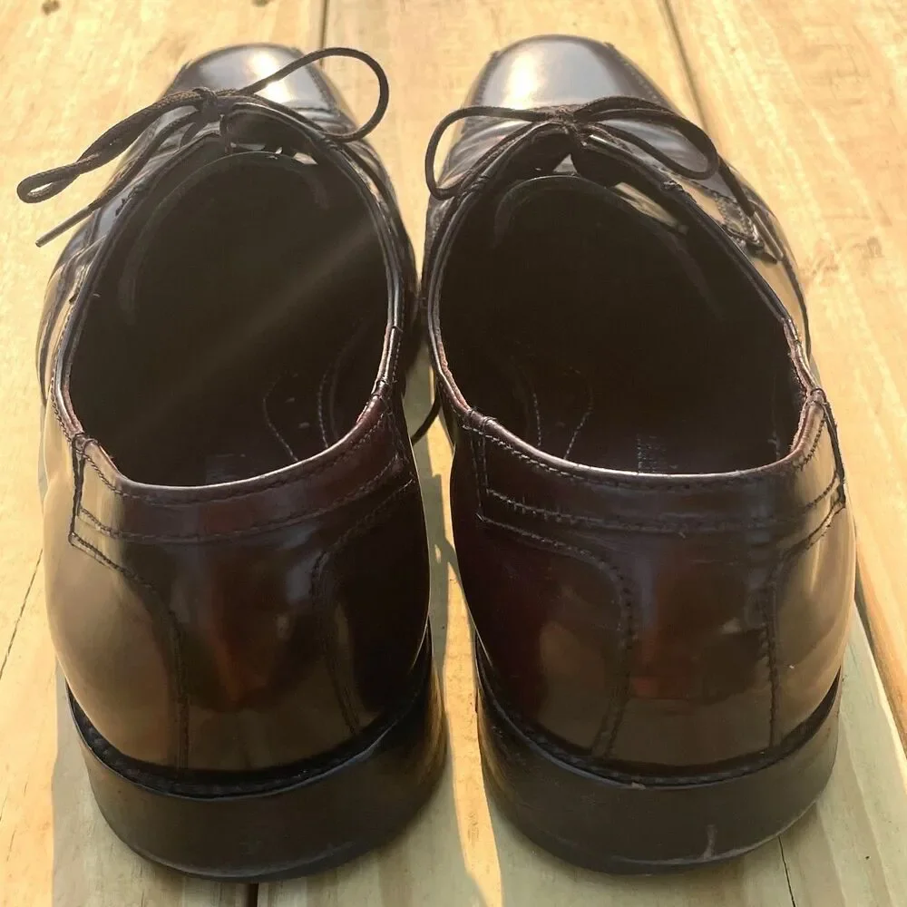 Johnston & Murphy Flex System Burgundy Leather Cap Toe Oxford Shoes 9.5M